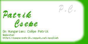 patrik csepe business card